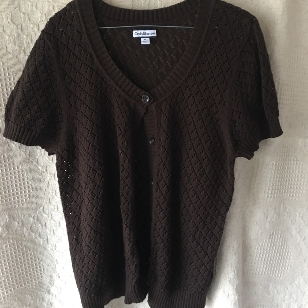 Women’s Croft&Barrow XL Brown Cardigan Button Down